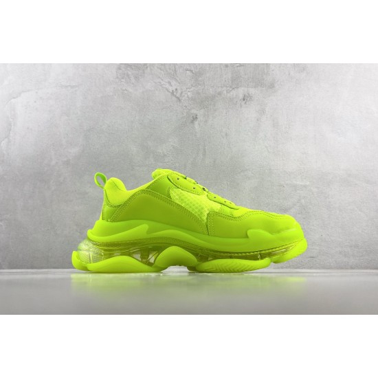 (Free Shipping)Balenciaga Triple S Clear Sole Fluo Yellow