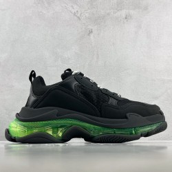 (Free Shipping)Balenciaga Triple S Black Yellow Fluo