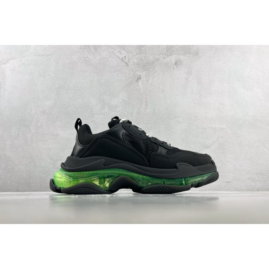 (Free Shipping)Balenciaga Triple S Black Yellow Fluo