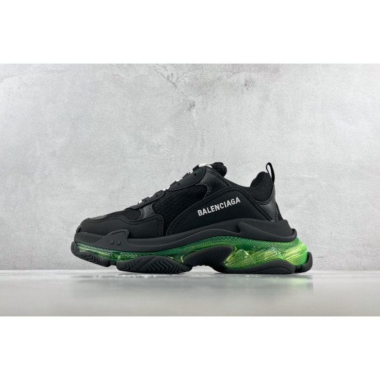 (Free Shipping)Balenciaga Triple S Black Yellow Fluo