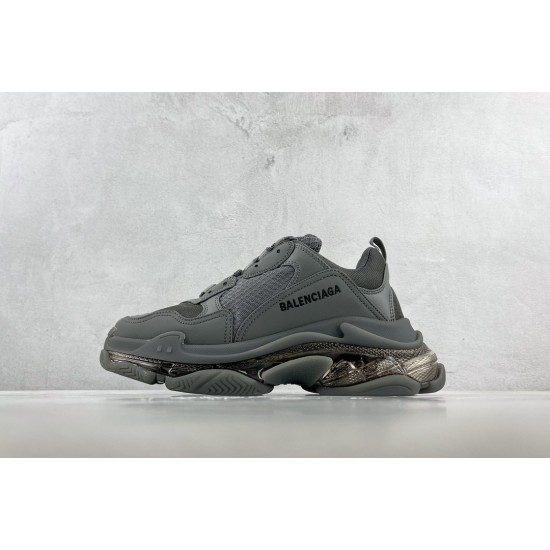 (Free Shipping)Balenciaga Triple S Clear Sole Dark Grey