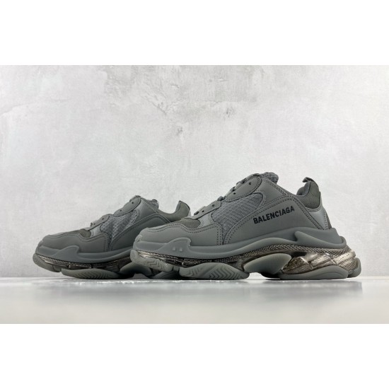 (Free Shipping)Balenciaga Triple S Clear Sole Dark Grey