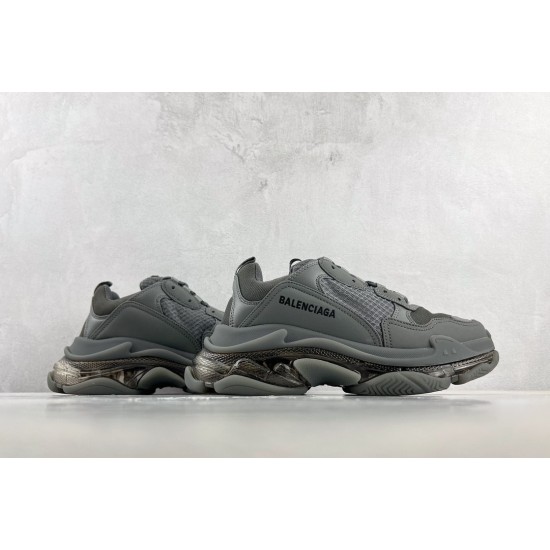 (Free Shipping)Balenciaga Triple S Clear Sole Dark Grey