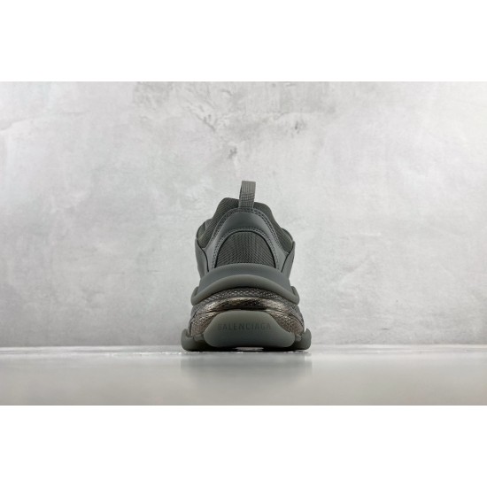 (Free Shipping)Balenciaga Triple S Clear Sole Dark Grey