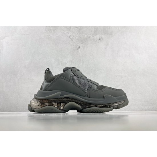 (Free Shipping)Balenciaga Triple S Clear Sole Dark Grey