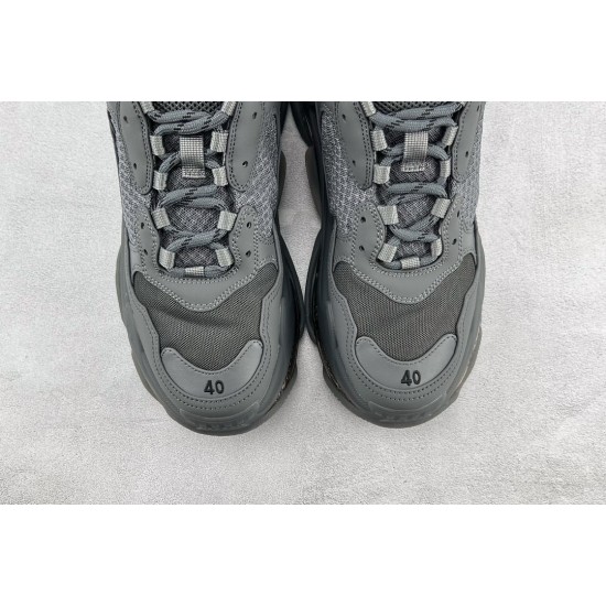 (Free Shipping)Balenciaga Triple S Clear Sole Dark Grey