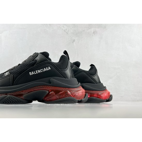 (Free Shipping)Balenciaga Triple S Clear Sole Neon Pink