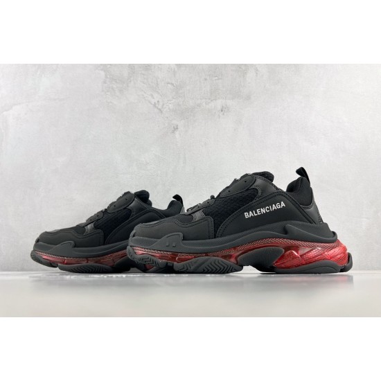 (Free Shipping)Balenciaga Triple S Clear Sole Neon Pink