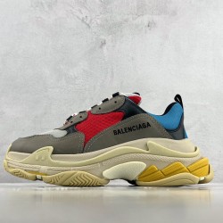 (Free Shipping)Balenciaga Triple S Grey Red Blue (2018 Reissue)