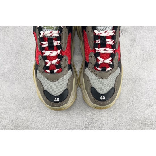 (Free Shipping)Balenciaga Triple S Grey Red Blue (2018 Reissue)