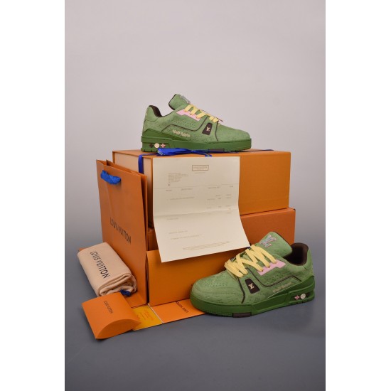 (Free Shipping)(5% off discount:WUKE5)Tyler x Louis VuittonTrainer Sneaker Green