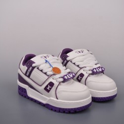 (Free Shipping)Louis Vuitton Trainer Maxi Purple White