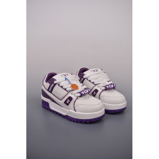 (Free Shipping)Louis Vuitton Trainer Maxi Purple White