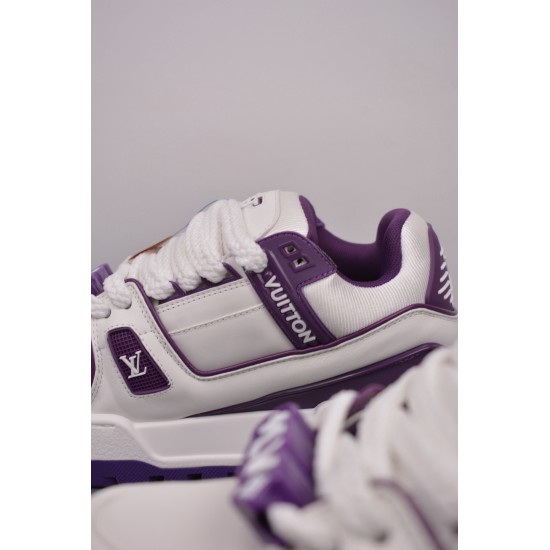 (Free Shipping)Louis Vuitton Trainer Maxi Purple White