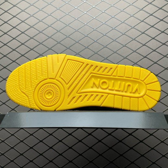 (Free Shipping)Louis Vuitton LV Trainer Sneaker Damier Pop Yellow