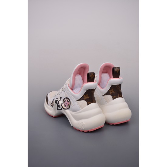 (Free Shipping)Louis Vuitton Archlight Sneaker Pink White