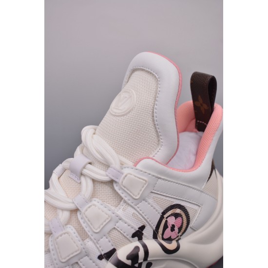 (Free Shipping)Louis Vuitton Archlight Sneaker Pink White