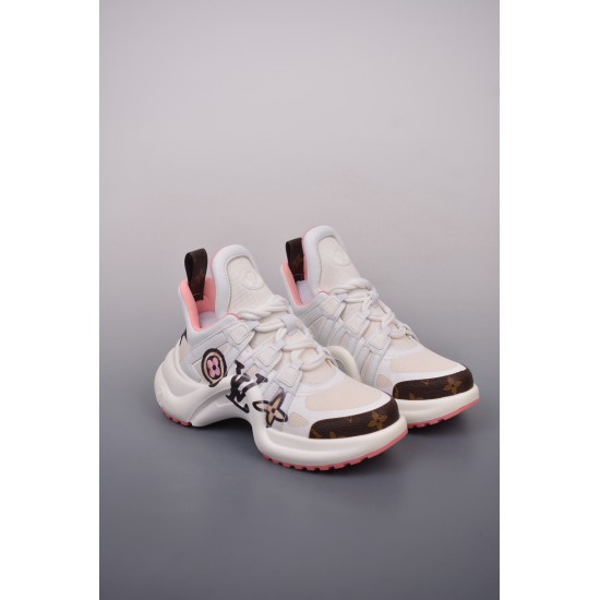 (Free Shipping)Louis Vuitton Archlight Sneaker Pink White