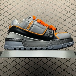 (Free Shipping)Louis Vuitton Trainer Maxi Grey Orange