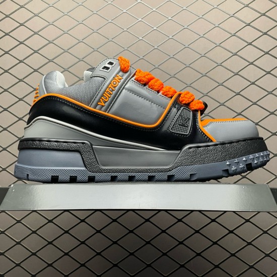 (Free Shipping)Louis Vuitton Trainer Maxi Grey Orange