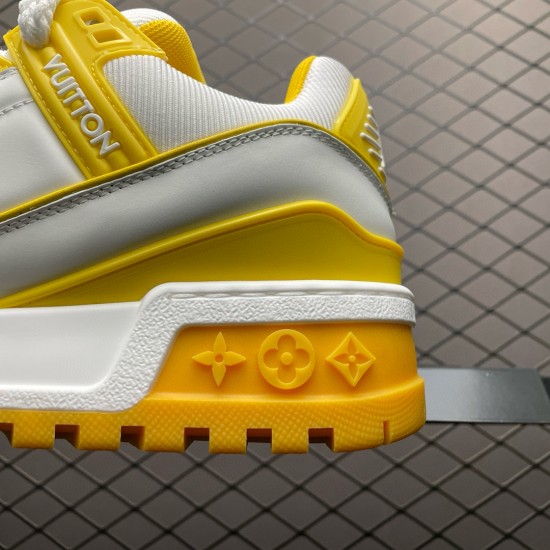 (Free Shipping)Louis Vuitton Trainer Maxi Grey Yellow