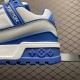 (Free Shipping)Louis Vuitton Trainer Maxi Grey Blue