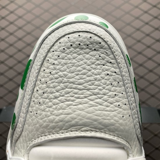 (Free Shipping)Louis Vuitton LV Trainer Yayoi Kusama Green White