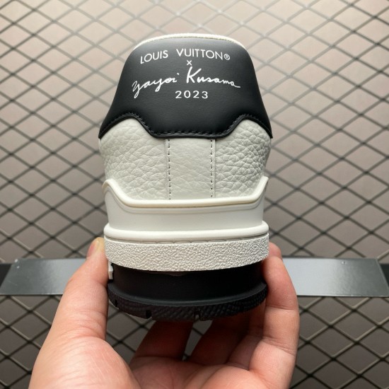 (Free Shipping)Louis Vuitton LV Trainer Yayoi Kusama Black White