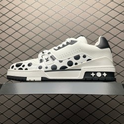 (Free Shipping)Louis Vuitton LV Trainer Yayoi Kusama Black White