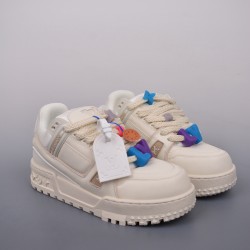 (Free Shipping)Louis Vuitton LV Trainer Maxi White