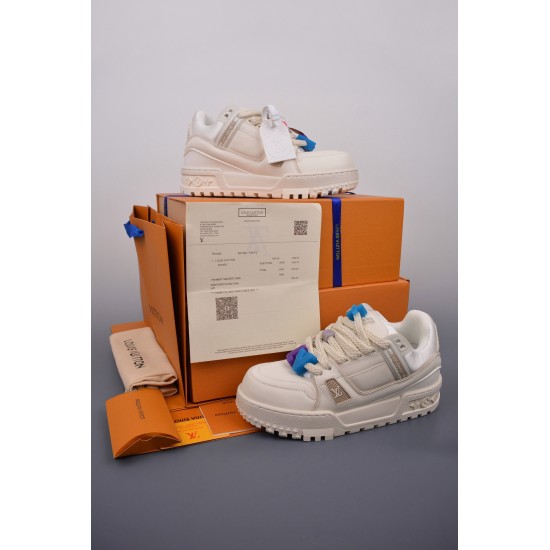 (Free Shipping)Louis Vuitton LV Trainer Maxi White