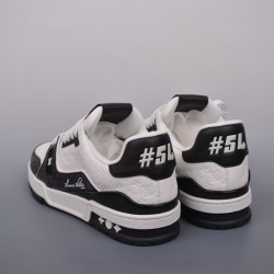 (Free Shipping)Louis Vuitton LV Trainer #54 Black White