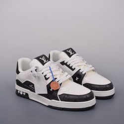 (Free Shipping)Louis Vuitton LV Trainer #54 Black White