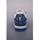 (Free Shipping)Louis Vuitton Trainer #54 Signature Blue White