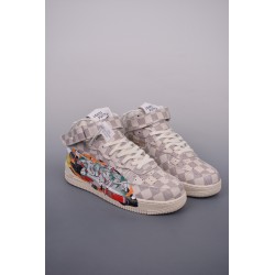 (Free Shipping)Nike Air Force 1 Mid x LOUIS VUITTON LV 'Beige' 1A9VE6