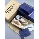 (Free Shipping)Gucci Re-Web Leather Sneakers Glod