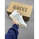 (Free Shipping)Gucci Re-Web Leather Sneakers White