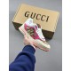 (Free Shipping)Gucci Re-Web Leather Sneakers Red