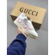 (Free Shipping)Gucci Re-Web Leather Sneakers Pink