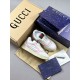 (Free Shipping)Gucci Re-Web Leather Sneakers Pink