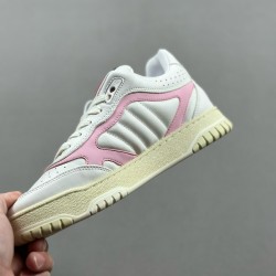 (Free Shipping)Gucci Re-Web Leather Sneakers Pink