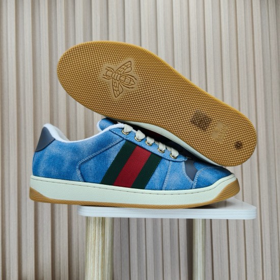 (Free Shipping)Gucci Ace 'Blue Velvet'