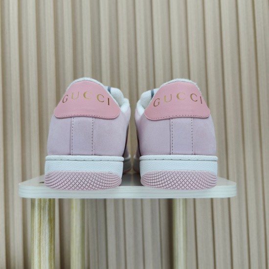 (Free Shipping)Gucci Wmns Screener Sneaker GG Monogram - Pink