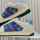 (Free Shipping)Gucci Wmns Screener 'Brown Blue Red'