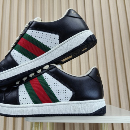 (Free Shipping)Gucci Wmns Screener 'Black White'