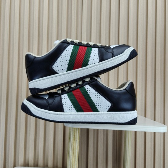 (Free Shipping)Gucci Wmns Screener 'Black White'