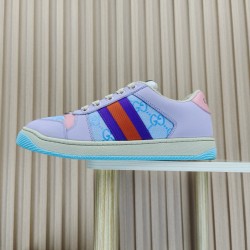 (Free Shipping)Gucci Wmns Screener GG Sneakers 'Purple Multi' 