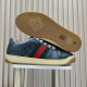 (Free Shipping)Gucci Screener Low-Top Sneakers 'Grey Green Red