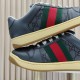 (Free Shipping)Gucci Screener Low-Top Sneakers 'Grey Green Red