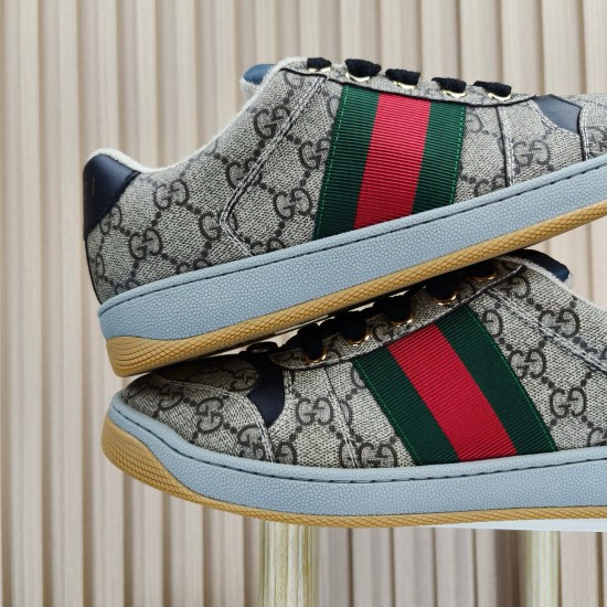 (Free Shipping)Gucci Screener Sneaker 'GG Monogram - Beige'